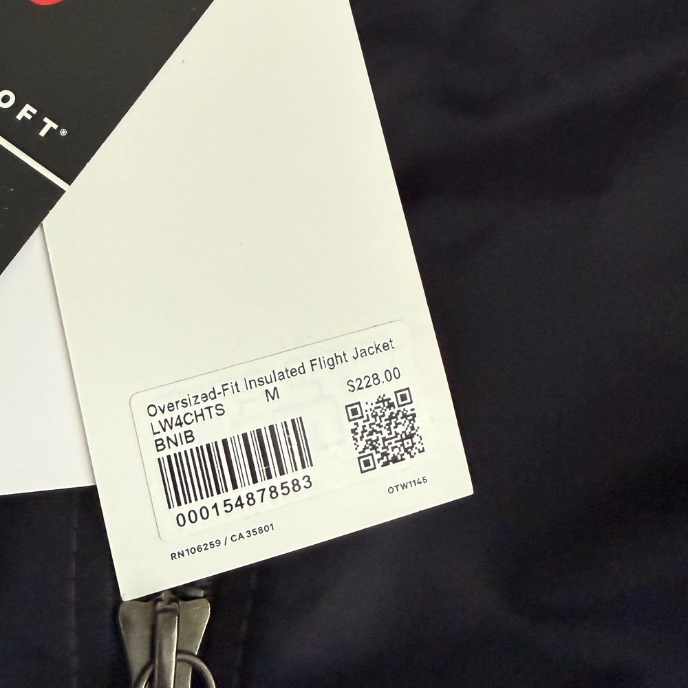 Lululemon Oversized Insulated‎ Flight Jacket Black Night / Black Medium NWT - Picture 3 of 6